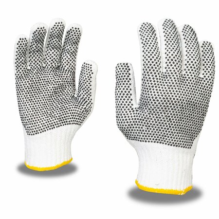 CORDOVA Machine Knit, PVC Dots, Double-Sided, White Gloves, XL, 12PK 8501XL